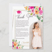 Boho tuin bloemengoud foto afstuderen kaart (Voorkant)