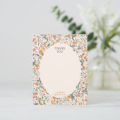 Boho Tuin Bloemige Bruiloft Bedankkaart (Staand voorkant)