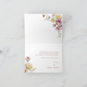 Boho Tuin Roos Bloemen Bruiloft Bedankkaart (Binnen)