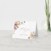 Boho Tuin Roos Bloemen Bruiloft Bedankkaart (Voorkant)