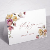 Boho Tuin Roos Bloemen Bruiloft Bedankkaart