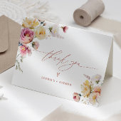 Boho Tuin Roos Bloemen Bruiloft Bedankkaart