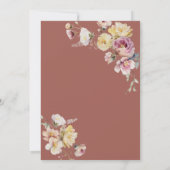 Boho Tuin Roos Bloemen Doop Uitnodiging (Achterkant)