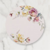 Boho Tuin Roos Bloemen Trouwgunst Labels (Achterkant)