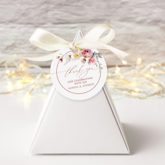 Boho Tuin Roos Bloemen Trouwgunst Labels