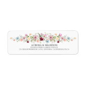 Boho Tuin Waterverf Wilde Bloem Bruiloft  Etiket (Voorkant)