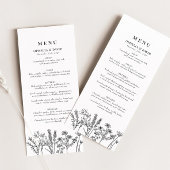 Boho Tuin Wilde Bloem Bruiloft Ontvangst Menu
