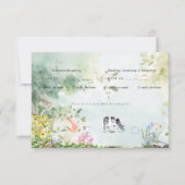 Boho Tuin Wilde Bloem | Trouw RSVP Kaartje (Voorkant)
