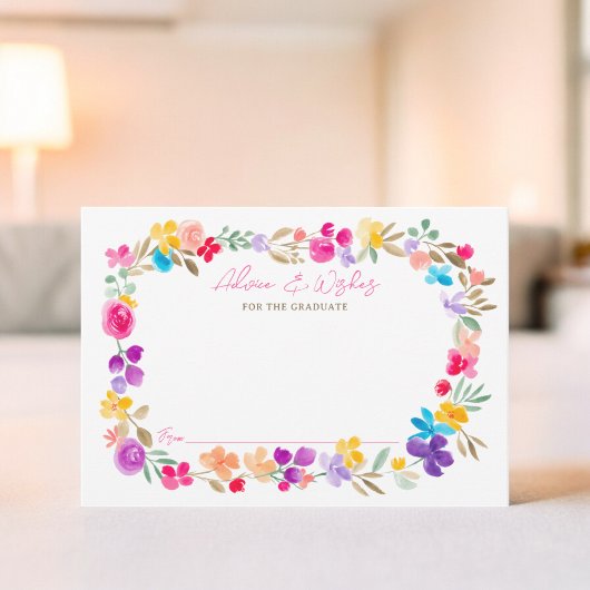 Boho tuin wilde bloemen Advies wenst afstuderen Informatiekaartje