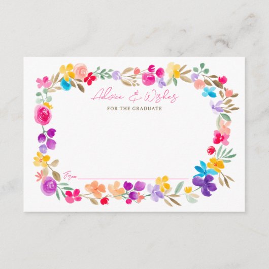 Boho tuin wilde bloemen Advies wenst afstuderen Informatiekaartje (Voorkant)