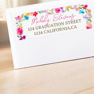 Boho tuin wilde bloemen weide afstuderen etiket