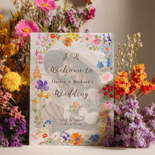 Boho tuin zomer bloem foto bruiloft welkom poster