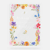 Boho tuin zomer bloemenbruiloft initialen acryl bord (Voorkant)