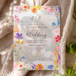 Boho tuin zomerbloemen 2 foto initialen bruiloft kaart<br><div class="desc">Boho tuin zomerbloemen 2 foto's monogram initialen bruiloft met  handgeschilderde wilde bloemen in roze,  geel,  blauw,  paarse,  rood en sinaasappel,  een lijst van bloemen met een sierlijke script typografie. met een witte overly voor uw foto.</div>