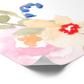 Boho tuin zomerbloemen initialen bruiloft welkom poster (Hoek)