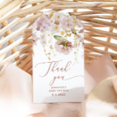 Boho tuinbloem baby shower dank u label cadeaulabel