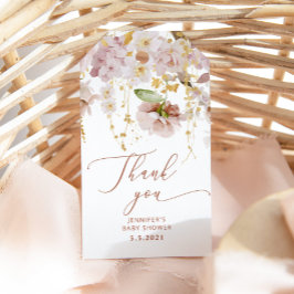 Boho tuinbloem baby shower dank u label cadeaulabel