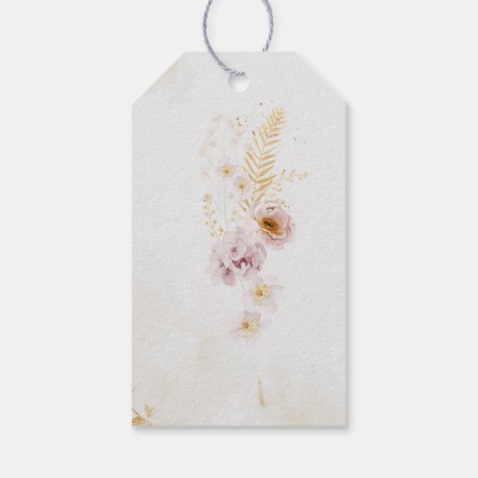 Boho tuinbloem baby shower dank u label cadeaulabel (Achterkant)