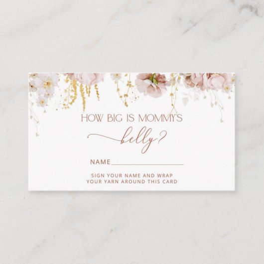 Boho tuinbloem hoe groot is mama's buik informatiekaartje (Voorkant)