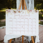 Boho tuinbloem Raad eens de vervaldatum kalender Poster