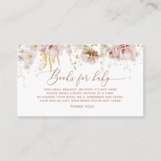 Boho tuinbloemen boeken voor baby kaartje informatiekaartje (Voorkant)