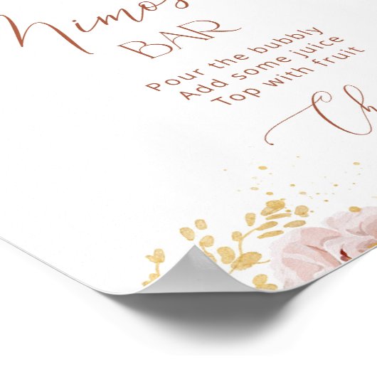 Boho tuinbloemen mimosa bar poster (Hoek)