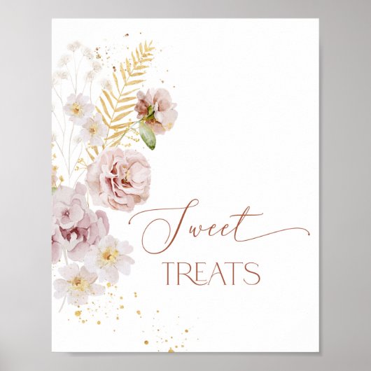 Boho-tuinbloemen Sweet-behandeltafel Poster (Voorkant)