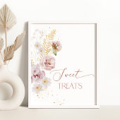 Boho-tuinbloemen Sweet-behandeltafel Poster