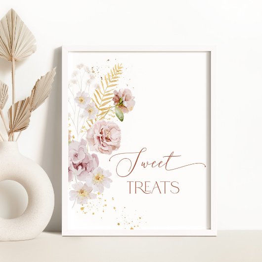 Boho-tuinbloemen Sweet-behandeltafel Poster