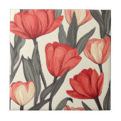 Boho Tulp Keramische Tegels Voor Gezellige Interie Tegeltje (Voorkant)