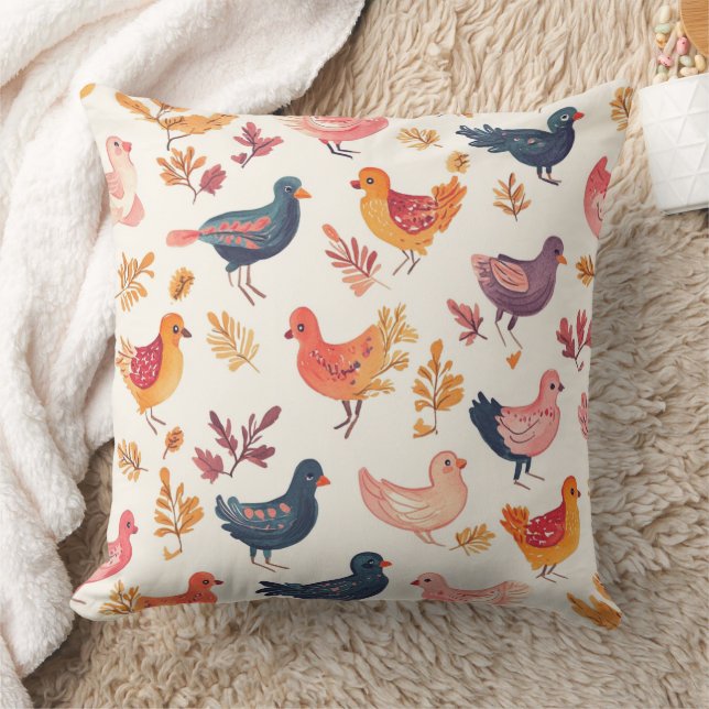 Boho Turkije Volkskunst Watercolor Patroon Kussen (Deken)