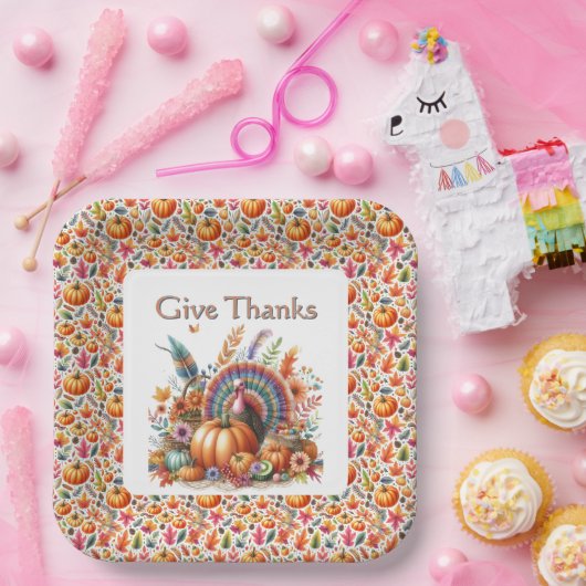 Boho Turkse Thanksgiving  Papieren Bordje (Feest)