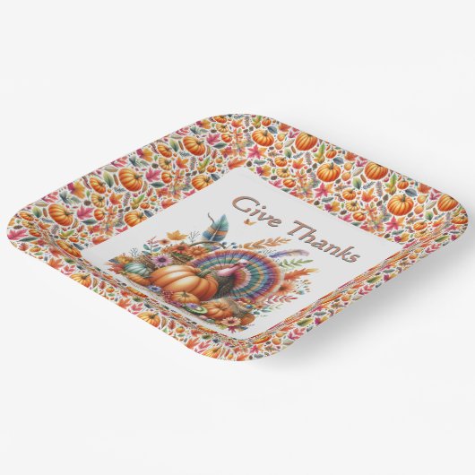 Boho Turkse Thanksgiving Papieren Bordje (Gebogen)