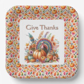 Boho Turkse Thanksgiving  Papieren Bordje (Voorkant)