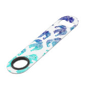 Boho turquoise blue ombre waterverf olifanten speed flessenopener (Achterkant Gekanteld)