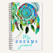 Boho Turquoise Dream Catcher Waterverf Journal Notitieboek (Voorkant)