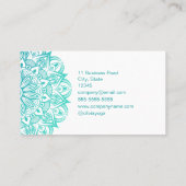 Boho Turquoise en Blauwgroen yogaleraar Mandala Visitekaartje (Achterkant)