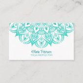 Boho Turquoise en Blauwgroen yogaleraar Mandala Visitekaartje (Voorkant)