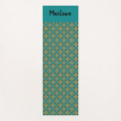 Boho Turquoise en Gold Moroccan Tile Yogamat (Voorkant)