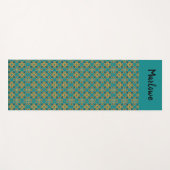 Boho Turquoise en Gold Moroccan Tile Yogamat (Voorkant (horizontaal))