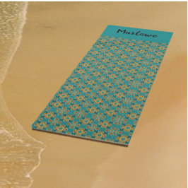 Boho Turquoise en Gold Moroccan Tile Yogamat