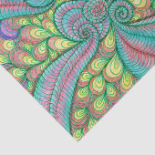 Boho turquoise en roze abstracte kolkende Doodle-k Tissuepapier (Detail)