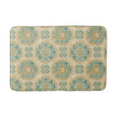 Boho Turquoise en Zand Beige Mandala Badmat (Voorkant)