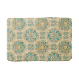 Boho Turquoise en Zand Beige Mandala Badmat