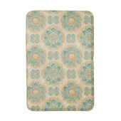Boho Turquoise en Zand Beige Mandala Badmat (Voorkant Verticaal)