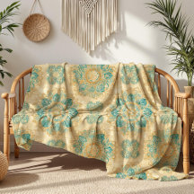 Boho Turquoise en Zand Beige Mandala