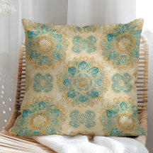 Boho Turquoise en Zand Beige Mandala