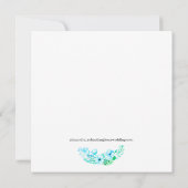 Boho Turquoise Floral Rustic Wedding Invitation (Achterkant)