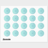 Boho Turquoise Mandala Ronde Sticker (Vel)