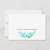 Boho Turquoise Poppies and Ferns Wedding RSVP Kaartje (Achterkant)